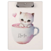 Niedlich Kitten mit Ballon Herz Klemmbrett (Vorderseite)
