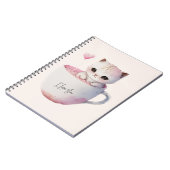 Niedlich Kitten mit Ballon Herz Notizblock (Linke Seite)