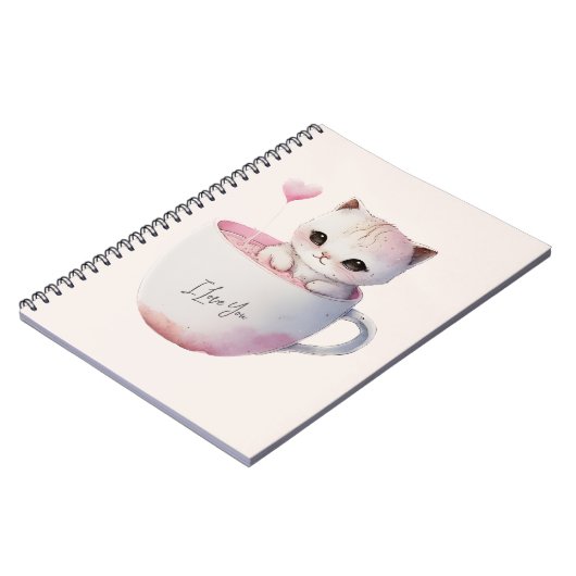 Niedlich Kitten mit Ballon Herz Notizblock (Linke Seite)