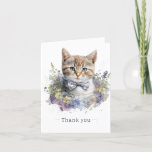 Niedlich Kitten mit Bow-Krawatte Dankeskarte