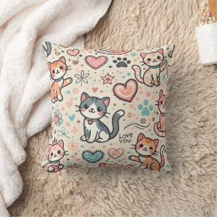 Niedlich-Kitten-Muster Kissen
