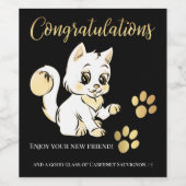 Niedlich Kitten Neue Haustiere Herzlichen Glückwun Weinetikett (Einzelnes Label)