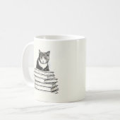 Niedlich Kitten on Books Kaffeetasse (Vorderseite Links)