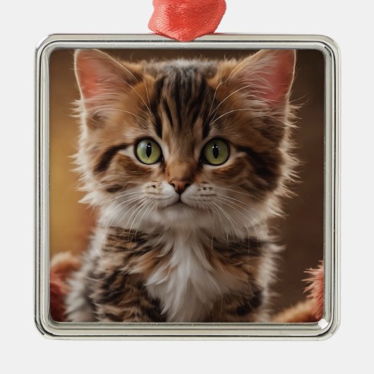Niedlich Kitten Ornament Aus Metall (Vorne)