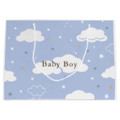 Niedlich Kitten Pattern Blau Große Geschenktüte (Vorderseite)