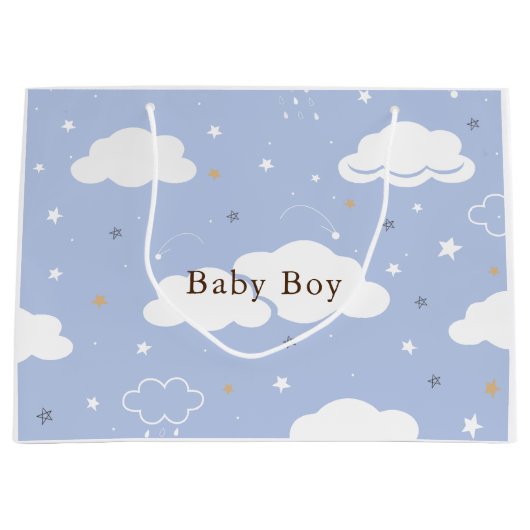 Niedlich Kitten Pattern Blau Große Geschenktüte (Vorderseite)