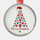 Niedlich Kitten Paw Print Meowy Weihnachtsbaum Ornament Aus Metall (Vorne)