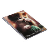 Niedlich Kitten - Paws and Threads Notebook Journa Notizblock (Rechte Seite)