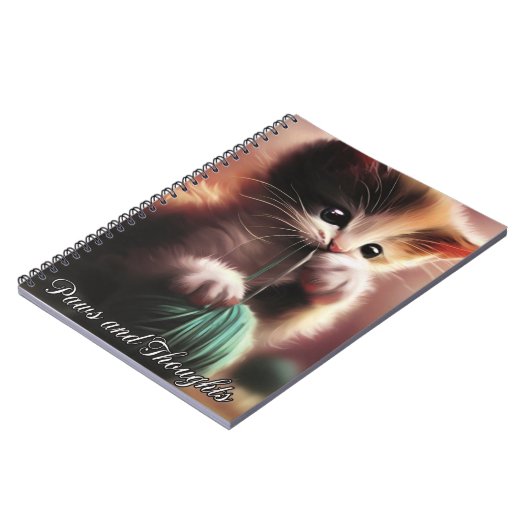 Niedlich Kitten - Paws and Threads Notebook Journa Notizblock (Linke Seite)