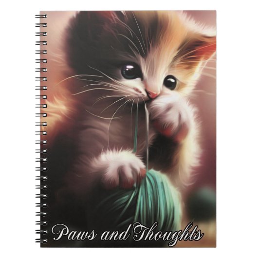 Niedlich Kitten - Paws and Threads Notebook Journa Notizblock (Vorderseite)