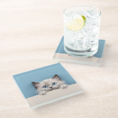 Niedlich Kitten Peeking Ragdoll Cat Glasuntersetzer (Schrägansicht)