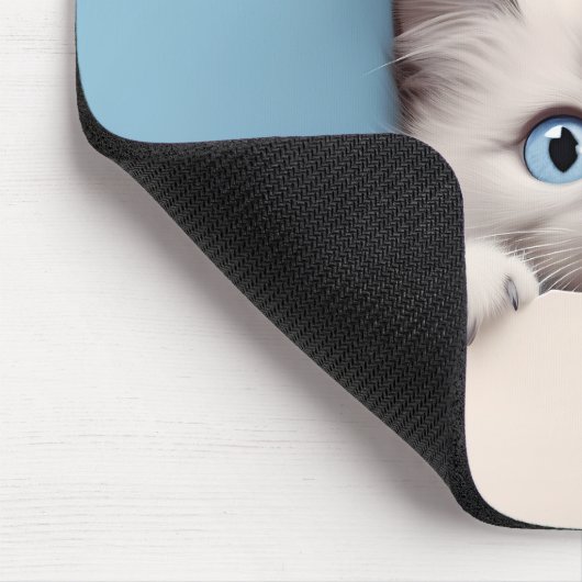 Niedlich Kitten Peeking Ragdoll Cat Mousepad (Ecke)