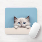 Niedlich Kitten Peeking Ragdoll Cat Mousepad (Mit Mouse)