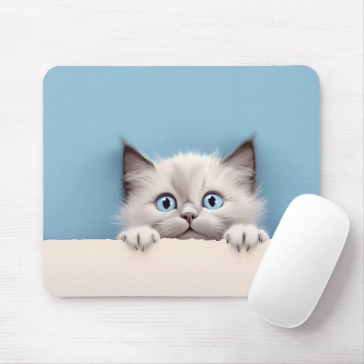 Niedlich Kitten Peeking Ragdoll Cat Mousepad (Mit Mouse)