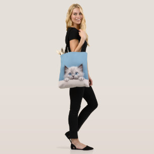 Niedlich Kitten Peeking Ragdoll Cat Tasche