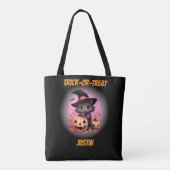 Niedlich Kitten Personalisiert Halloween Tasche (Rückseite)
