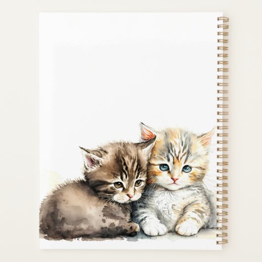 Niedlich Kitten Personalisiert Planner Planer (Rückseite)