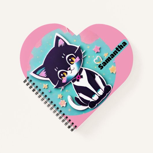 Niedlich Kitten Pink & Blue Notizblock (Vorderseite)