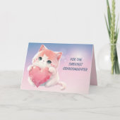 Niedlich Kitten Pink Herztochter Valentine Feiertagskarte (Vorderseite)