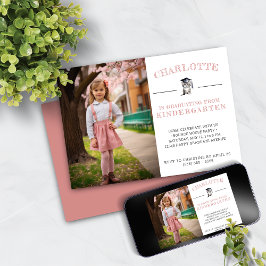 Niedlich Kitten Pink Kindergarten Abschluss Einladung