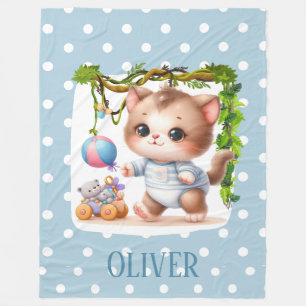 Niedlich Kitten Polka Dot Elegant Fleecedecke