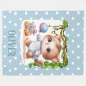 Niedlich Kitten Polka Dot Elegant Fleecedecke (Vorderseite (Horizontal))