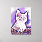 Niedlich Kitten Portrait Digitale Kunst Leinwanddruck (Vorderseite)