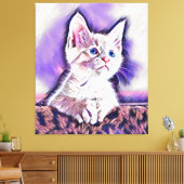 Niedlich Kitten Portrait Digitale Kunst Leinwanddruck (Insitu (Wohnzimmer))