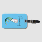 Niedlich Kitten Purrmaid - Fun Mermaid Cat Design Gepäckanhänger (Vorderseite (Horizontal))
