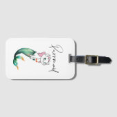 Niedlich Kitten Purrmaid - Fun Mermaid Cat Design Gepäckanhänger (Vorderseite (Horizontal))