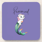 Niedlich Kitten Purrmaid - Fun Mermaid Cat Design Getränkeuntersetzer (Vorderseite)