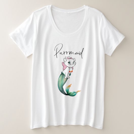 Niedlich Kitten Purrmaid - Fun Mermaid Cat Design Große Größe T-Shirt (Design vorne)