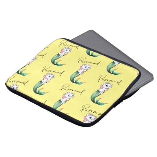 Niedlich Kitten Purrmaid - Fun Mermaid Cat Design Laptopschutzhülle (Vorne Oben)