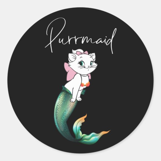 Niedlich Kitten Purrmaid - Fun Mermaid Cat Design Runder Aufkleber (Vorderseite)