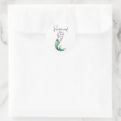 Niedlich Kitten Purrmaid - Fun Mermaid Cat Design Runder Aufkleber (Tasche)