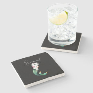 Niedlich Kitten Purrmaid - Fun Mermaid Cat Design Steinuntersetzer