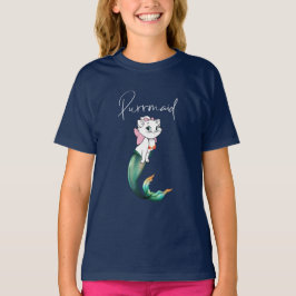Niedlich Kitten Purrmaid - Fun Mermaid Cat Design T-Shirt