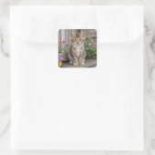 Niedlich Kitten Quadratischer Aufkleber (Tasche)