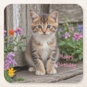 Niedlich Kitten Rechteckiger Pappuntersetzer (Vorderseite)