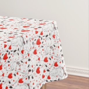 Niedlich Kitten Red Hearts Valentine's Day Tablecl Tischdecke