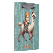 Niedlich Kitten Riding Fluffy Llama Personalisiert Klemmbrett (Rechts)