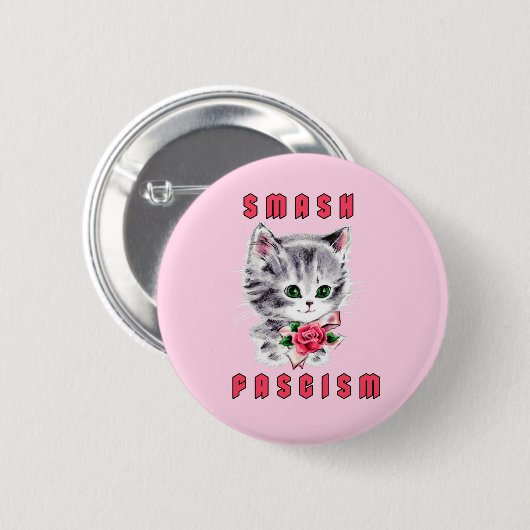Niedlich Kitten - Schmutz Faschismus Button (Vorne & Hinten)