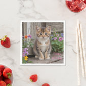 Niedlich Kitten Serviette (Beispiel)