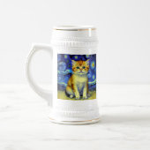 Niedlich Kitten Starry Night Van Gogh Bierglas (Links)