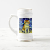Niedlich Kitten Starry Night Van Gogh