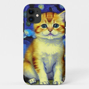 Niedlich Kitten Starry Night Van Gogh Case-Mate iPhone Hülle