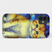 Niedlich Kitten Starry Night Van Gogh Case-Mate iPhone Hülle (Rückseite (Horizontal))