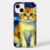 Niedlich Kitten Starry Night Van Gogh Case-Mate iPhone Hülle (Rückseite)