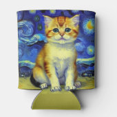 Niedlich Kitten Starry Night Van Gogh Dosenkühler (Rückseite)