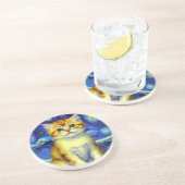 Niedlich Kitten Starry Night Van Gogh Getränkeuntersetzer (Seite)
